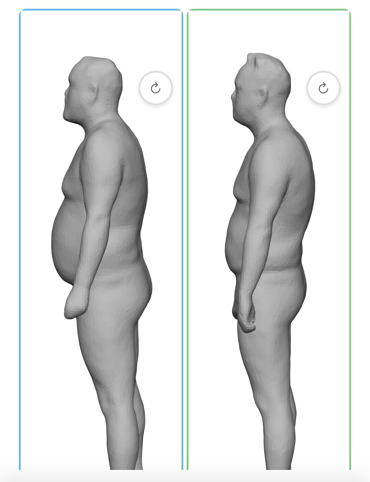 Before/After 3D Avatar Comparison